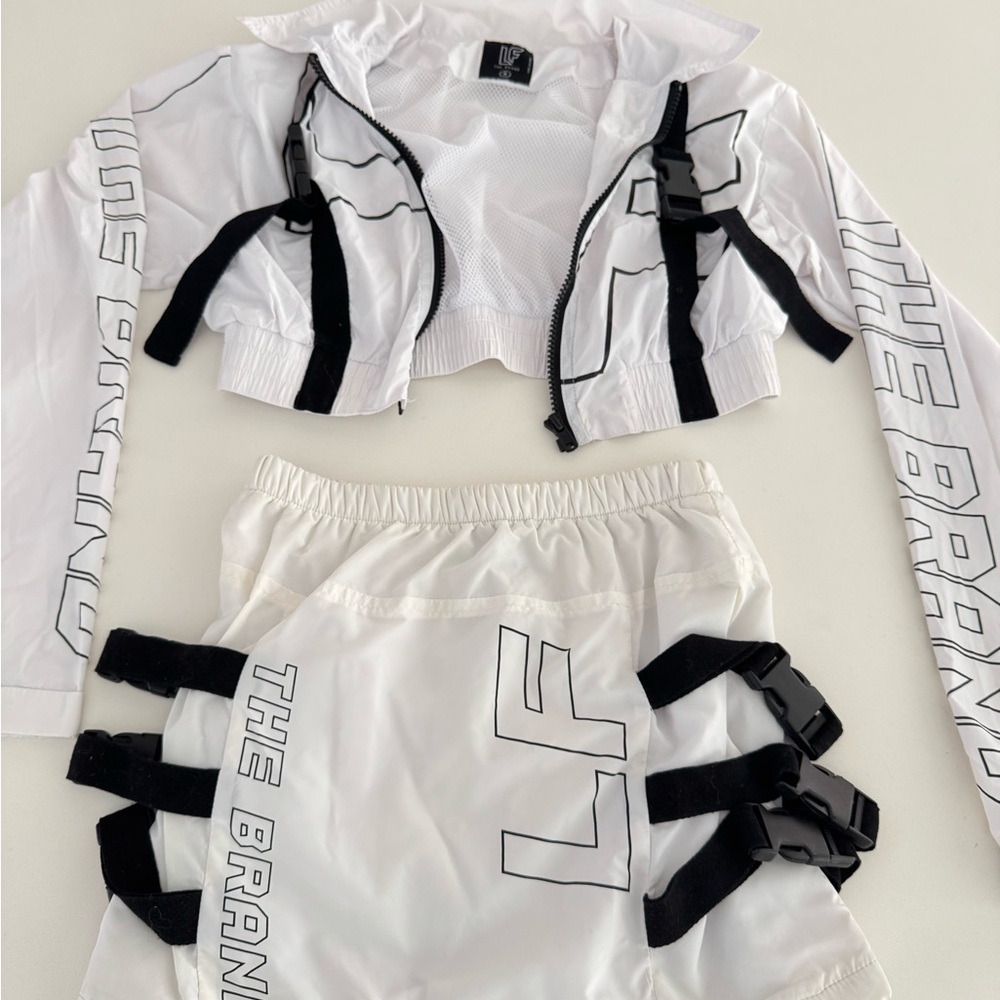 LF White Skirt Set with Black Accents